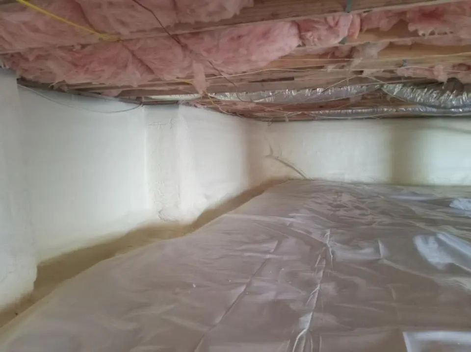 Crawl space encapsulation with closed-cell spray foam for Attic Insulation in Los Altos